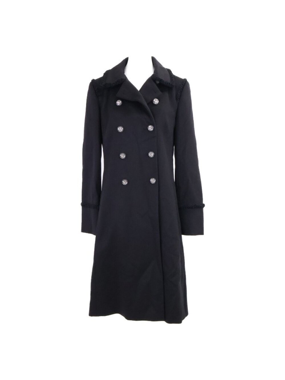 Chanel CC Logo Button Cashmere Double Breasted 38 Jacket
